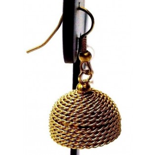 Golden Oxidized Earrings Jhumka Jhumki Jewelry Bollywood Drop Dangle Hook EA183